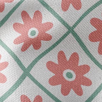 Flowers In Grid Waterproof Canvas