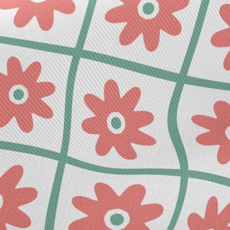 Flowers In Grid Twill