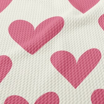 Simple Pink Heart Birdseye Piqué
