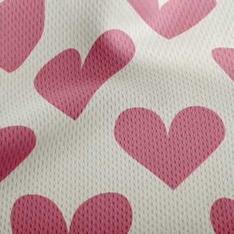 Simple Pink Heart Athletic Mesh Flat Back
