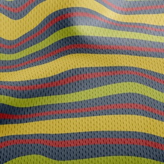 Color Stripes Athletic Mesh Flat Back