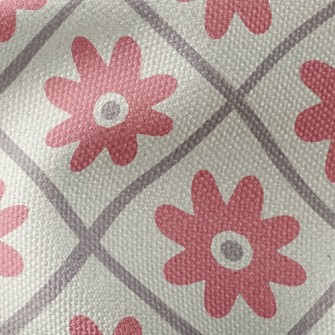 Checkered Red Flower Waterproof Canvas