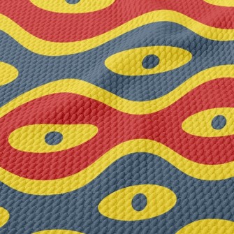 Psychedelic Waves Birdseye Piqué