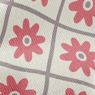 Checkered Red Flower Standard Corduroy