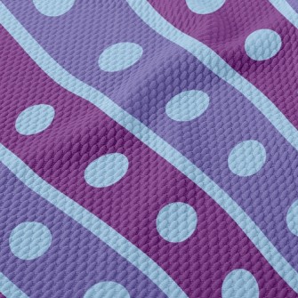 Double Purple Dotted Lines Birdseye Piqué