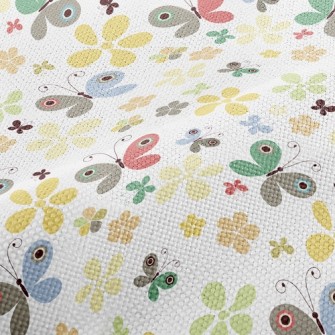 Summer Colorful Floral Butterf Performance Linen