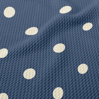 Classic Navy Polka Dots Birdseye Piqué