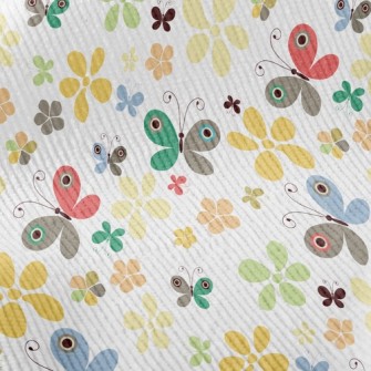 Summer Colorful Floral Butterf Standard Corduroy