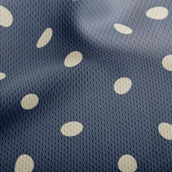 Classic Navy Polka Dots Athletic Mesh Flat Back