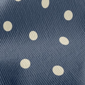 Classic Navy Polka Dots Standard Corduroy