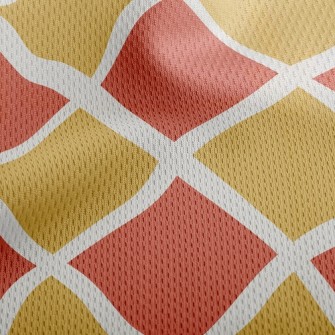 Two-Color Checkerboard Rhombus Athletic Mesh Flat Back