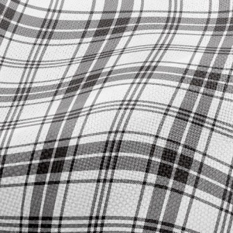 Black And White Plaid Pattern Performance Linen