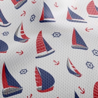 Two-Color Sailboat Athletic Mesh Flat Back