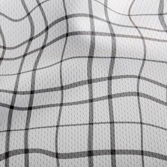 Black And White Plaid Pattern Athletic Mesh Flat Back