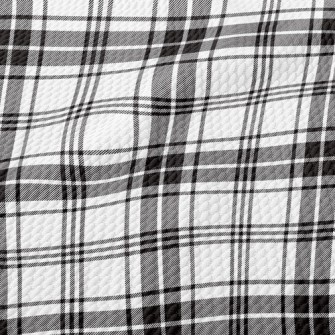Black And White Plaid Pattern Birdseye Piqué