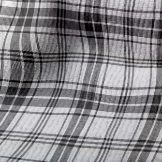 Black And White Plaid Pattern Terry
