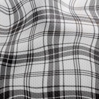 Black And White Plaid Pattern Athletic Mesh Flat Back