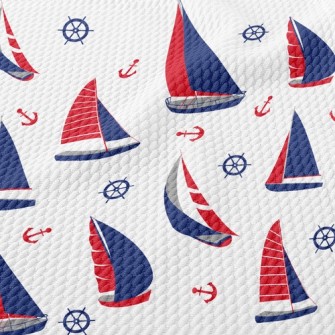 Two-Color Sailboat Birdseye Piqué