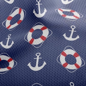 Life Buoy And Anchor Athletic Mesh Flat Back