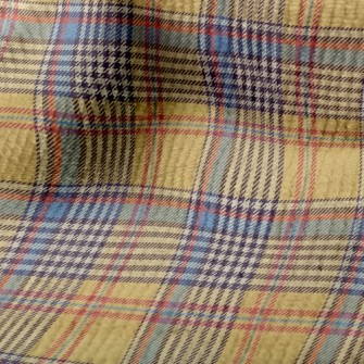 Yellow And Blue Plaid Pattern Terry