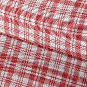 Red Striped Checkered Waterproof Oxford