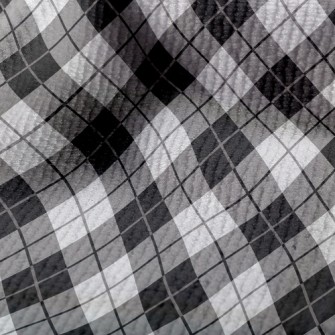 Black And White Gray Line Squa Terry