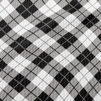 Black And White Gray Line Squa Birdseye Piqué
