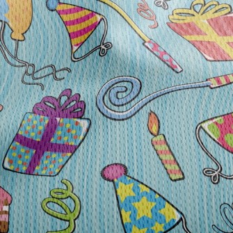 Happy Birthday Party Athletic Mesh Flat Back