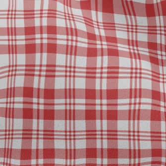 Red Striped Checkered Chiffon