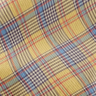 Yellow And Blue Plaid Pattern Standard Corduroy