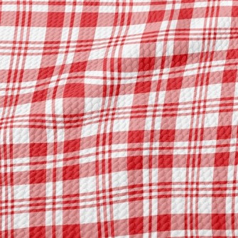 Red Striped Checkered Birdseye Piqué