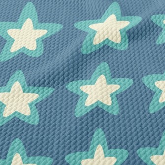 Two-Color Stacked Stars Birdseye Piqué