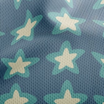 Two-Color Stacked Stars Athletic Mesh Flat Back