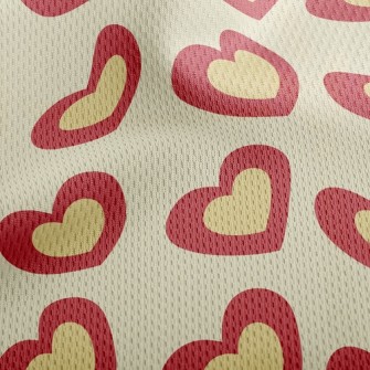 Stacked Hearts Athletic Mesh Flat Back