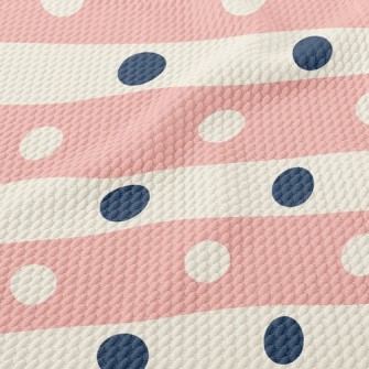 Polka Dot Horizontal Stripes Birdseye Piqué