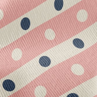 Polka Dot Horizontal Stripes Standard Corduroy