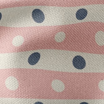 Polka Dot Horizontal Stripes Waterproof Canvas