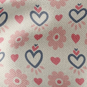 Love Pink Flower Waterproof Canvas