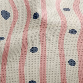 Dot Straight Stripe Athletic Mesh Flat Back