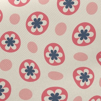 Flowers And Dots Twill