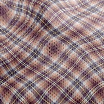 Multi-Level Plaid Athletic Mesh Flat Back