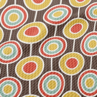 Retro Psychedelic Circle Birdseye Piqué