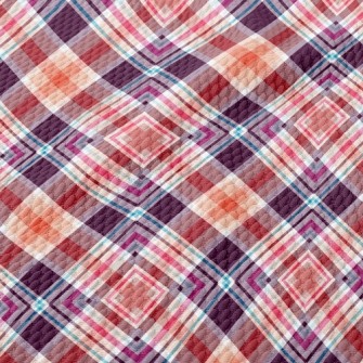 Multi-Level Plaid Birdseye Piqué
