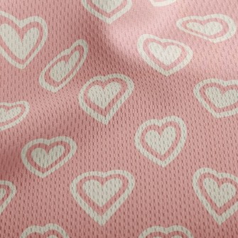Mini Double Heart Athletic Mesh Flat Back