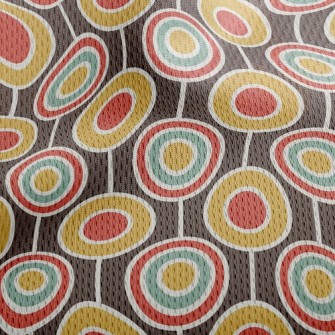 Retro Psychedelic Circle Athletic Mesh Flat Back