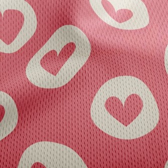 Round Heart Athletic Mesh Flat Back