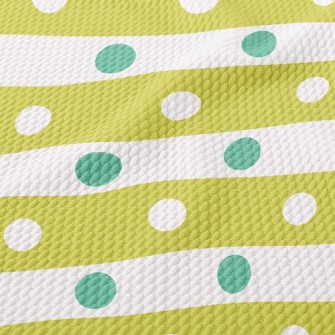 Polka Dot Horizontal Stripes Birdseye Piqué