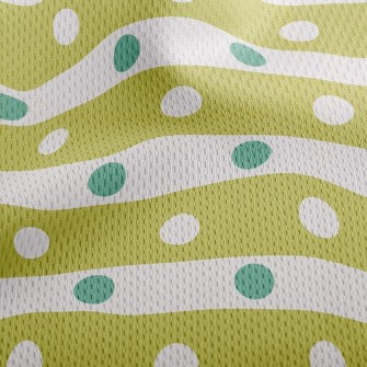 Polka Dot Horizontal Stripes Athletic Mesh Flat Back