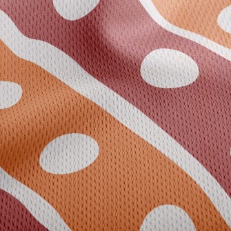 Polka Dot Diagonal Stripes Athletic Mesh Flat Back