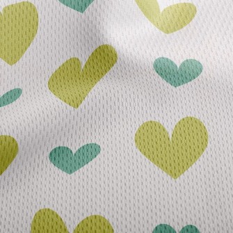 Big And Small Hearts Athletic Mesh Flat Back